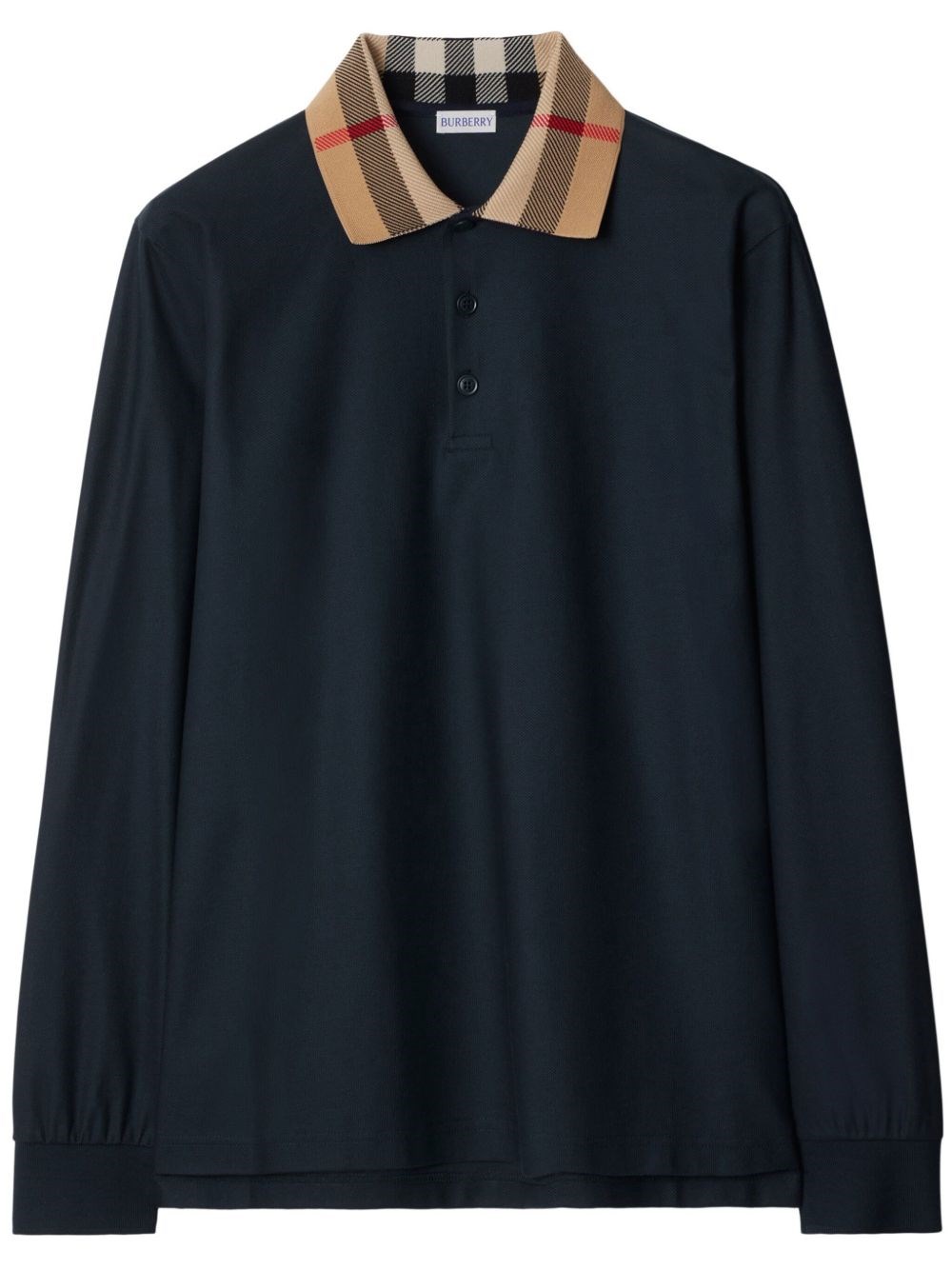 Burberry Check Collar Cotton Polo Shirt