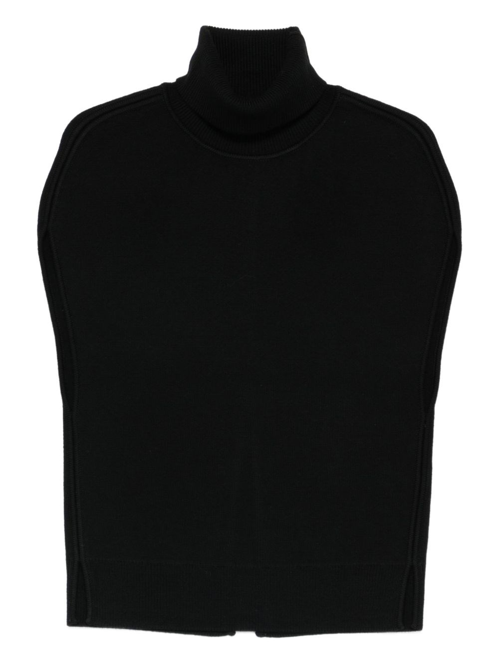 Totême Wool Turtleneck Vest Layered Design In Black