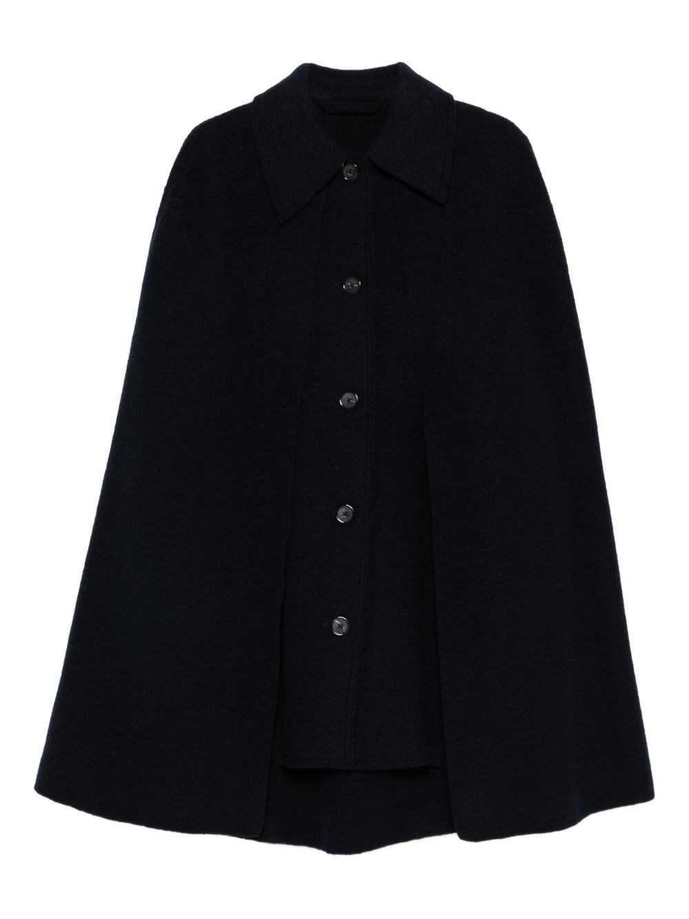 Totême Wool Cape Coat Rear Vent Side Pockets In Blue