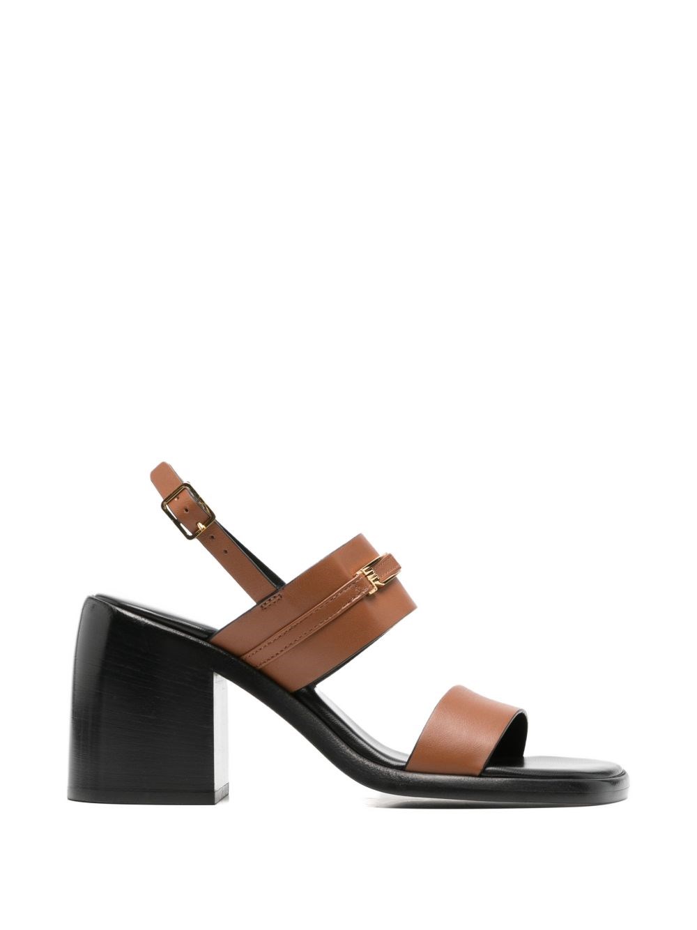 SERGIO ROSSI Leather Heel Sandals