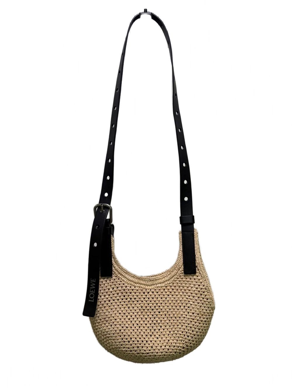 LOEWE PAULA’S IBIZA Punch Hole Mini Rafia Crossbody Bag
