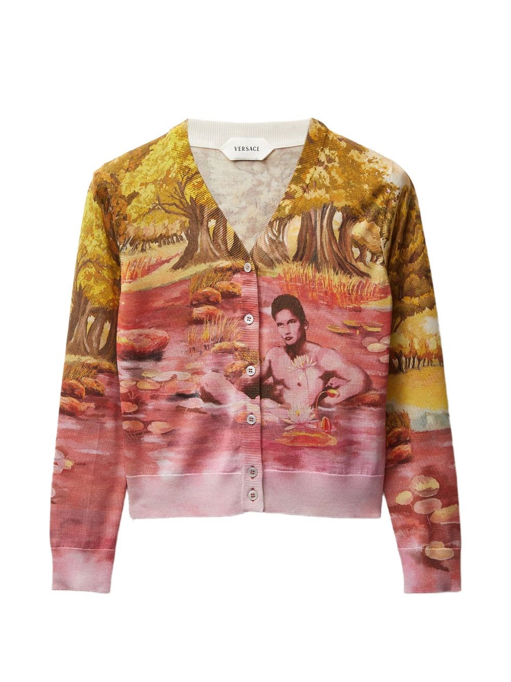 Versace Printed Silk Cardigan
