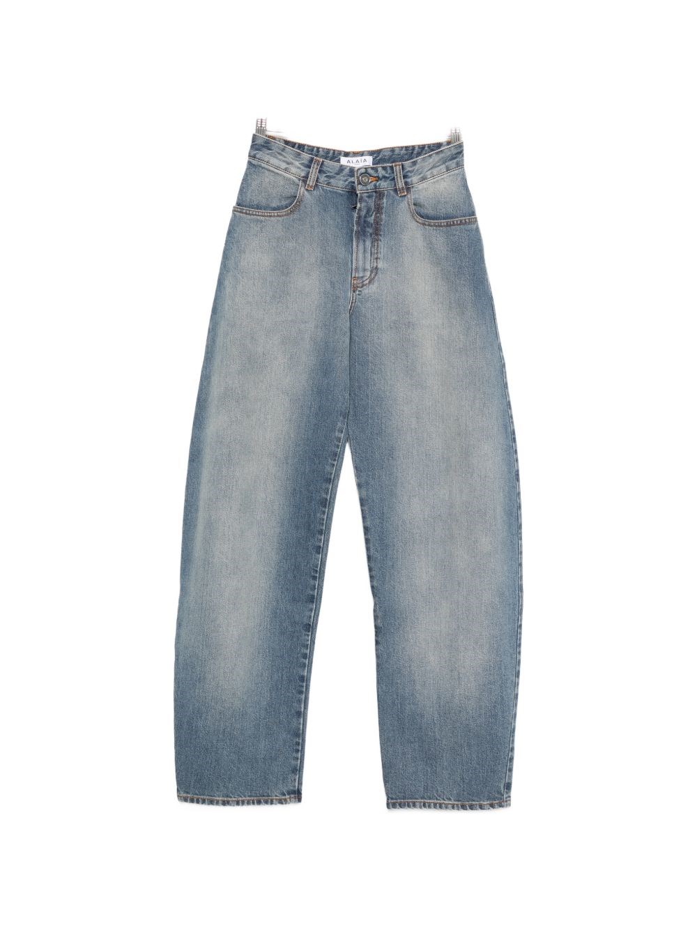 Alaïa Round Denim Jeans In Blue