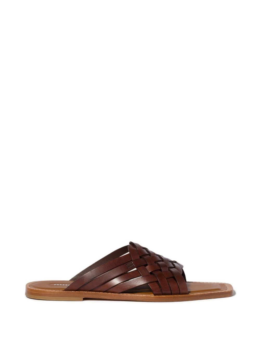 Miu Miu Leather Flat Sandals