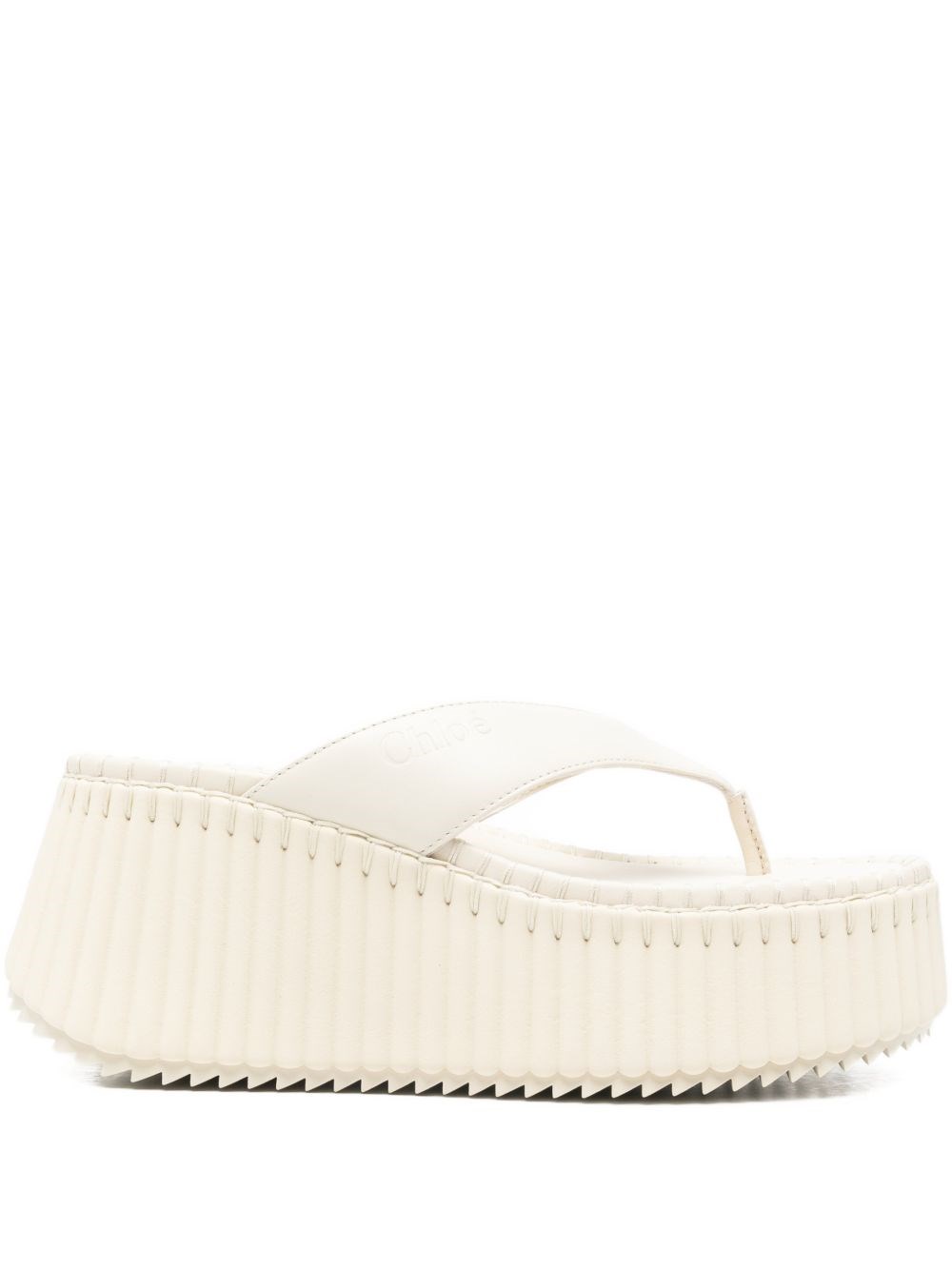 Chloé Nama Platform Sandals In White