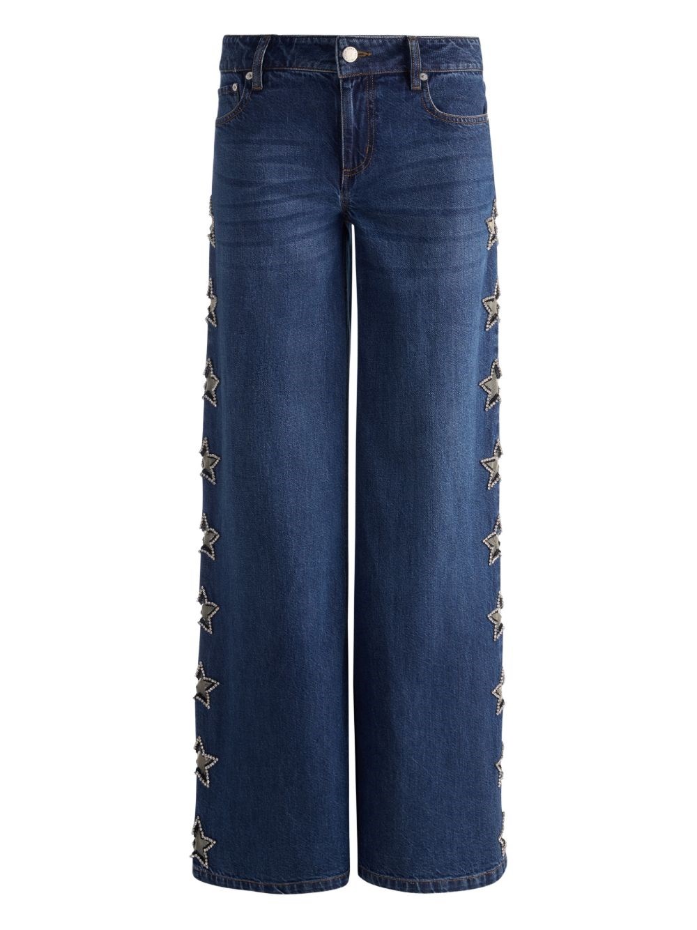 ALICE+OLIVIA Embellished Baggy Jeans