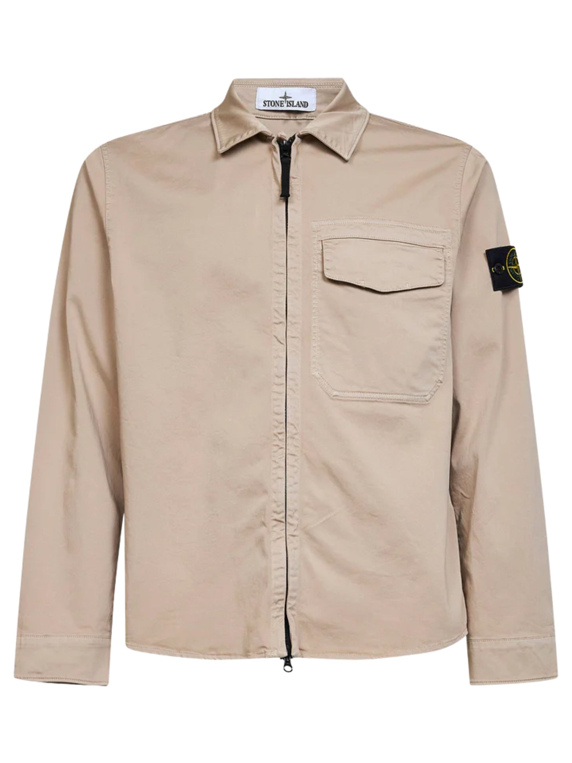Stone Island Stretch Organic Cotton Satin Overshirt
