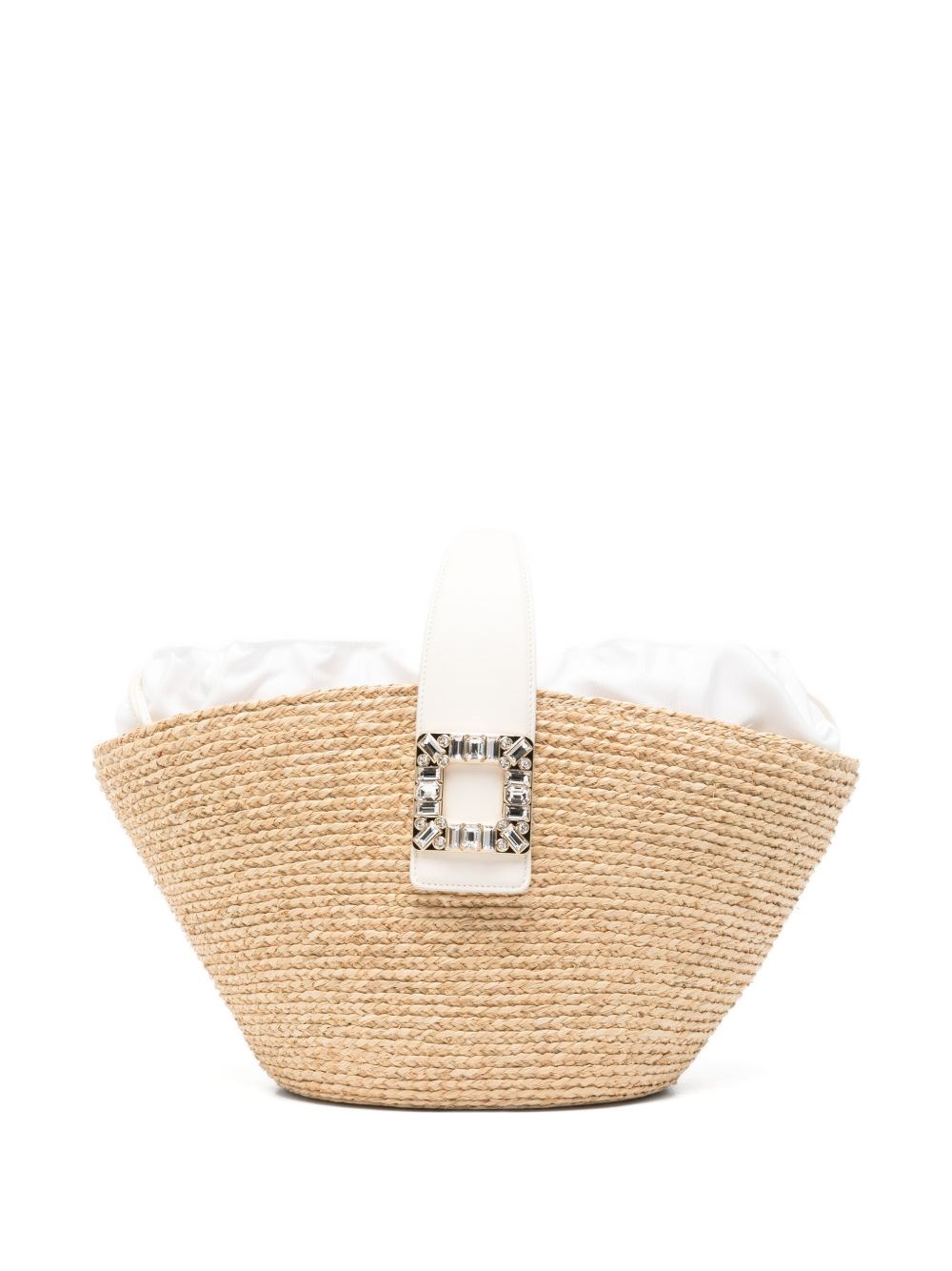Roger Vivier Viv Skate Rafia Basket Bag