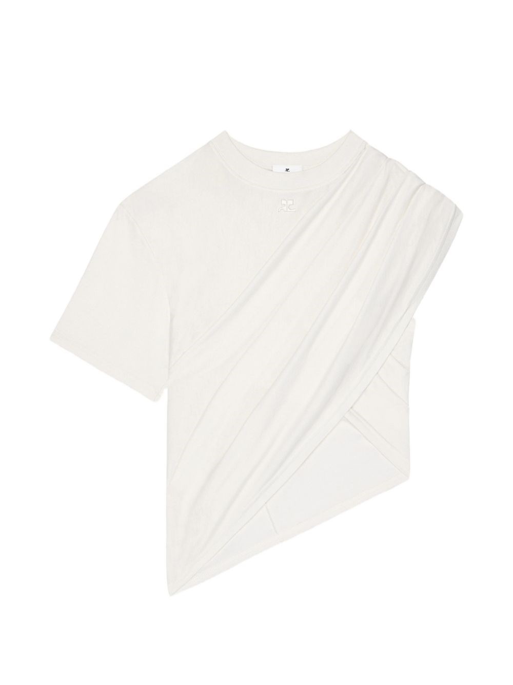 COURR�GES Cotton Asymmetric T-Shirt