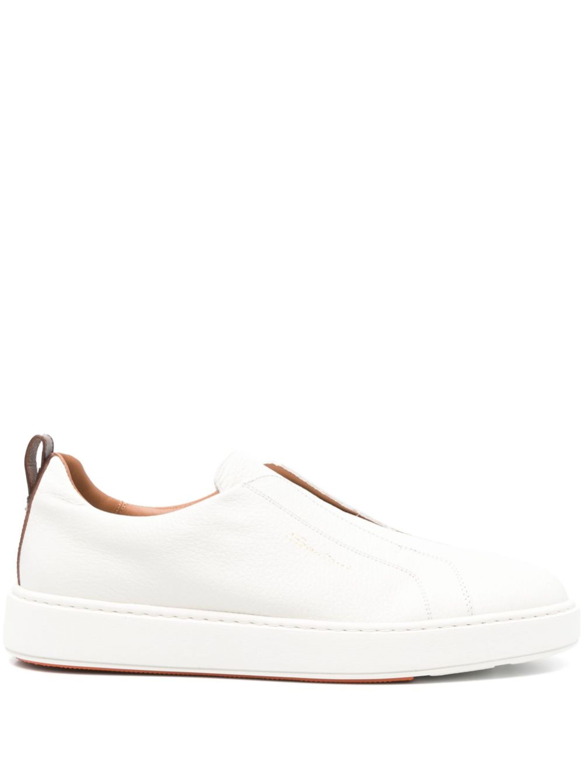Santoni Leather Slip-On Sneakers