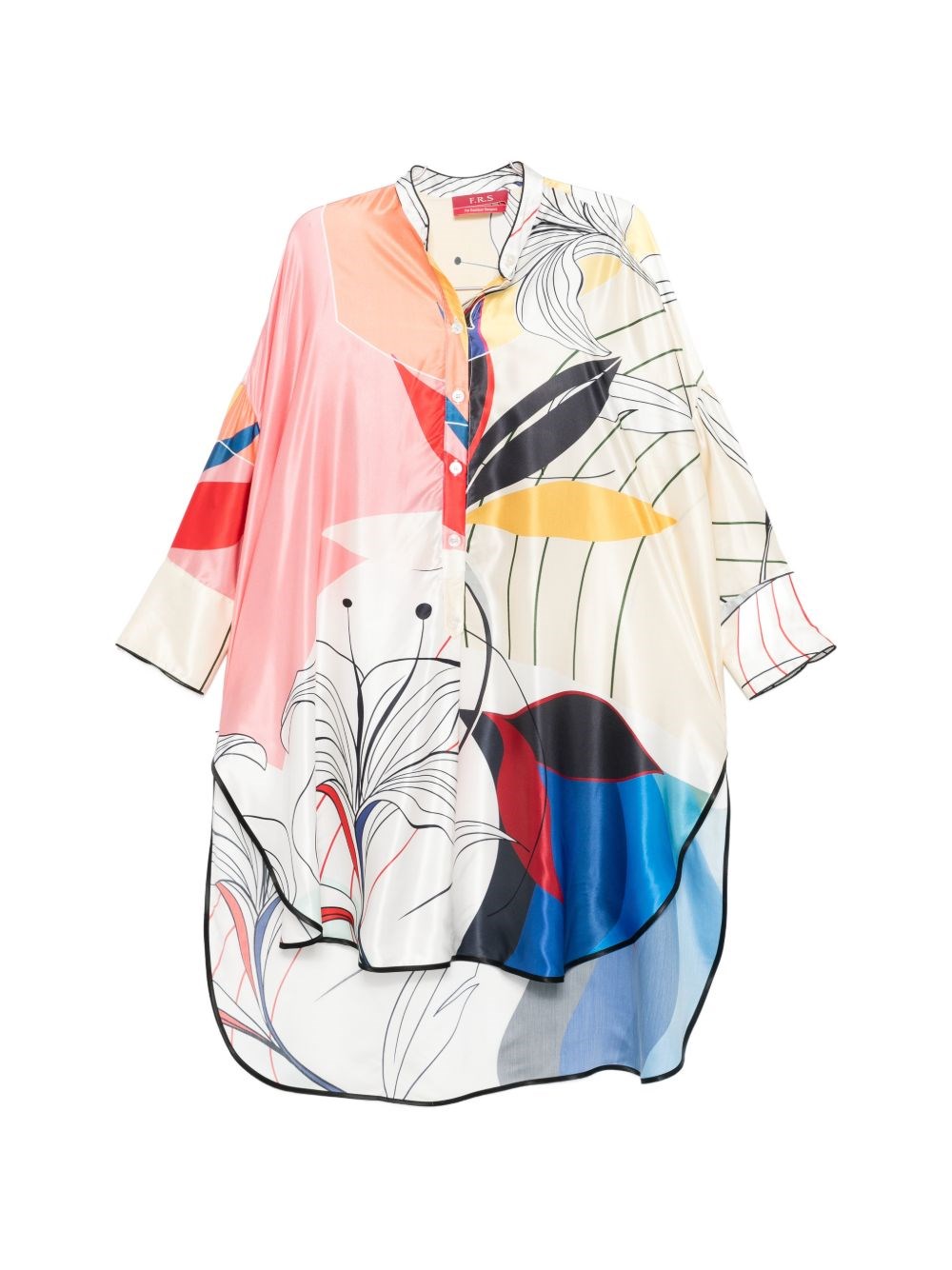 F.r.s For Restless Sleepers For Restless Sleepers Printed Silk Dress In Multi