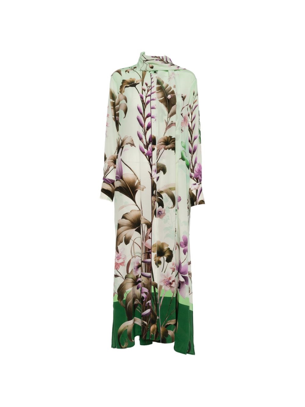 F.r.s For Restless Sleepers For Restless Sleepers Printed Silk Dress In Green