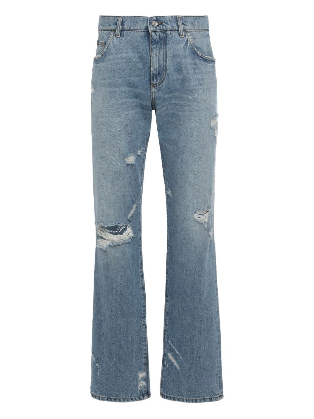 Dolce & Gabbana Straight Fit Jeans With Used Effect