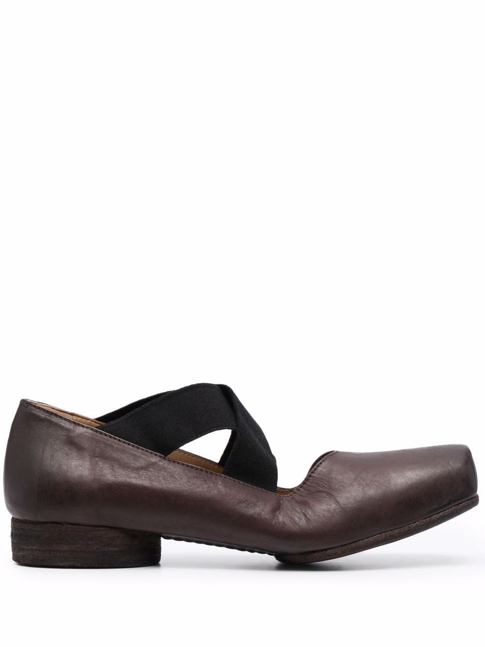 Uma Wang Leather Ballet Flats In Brown