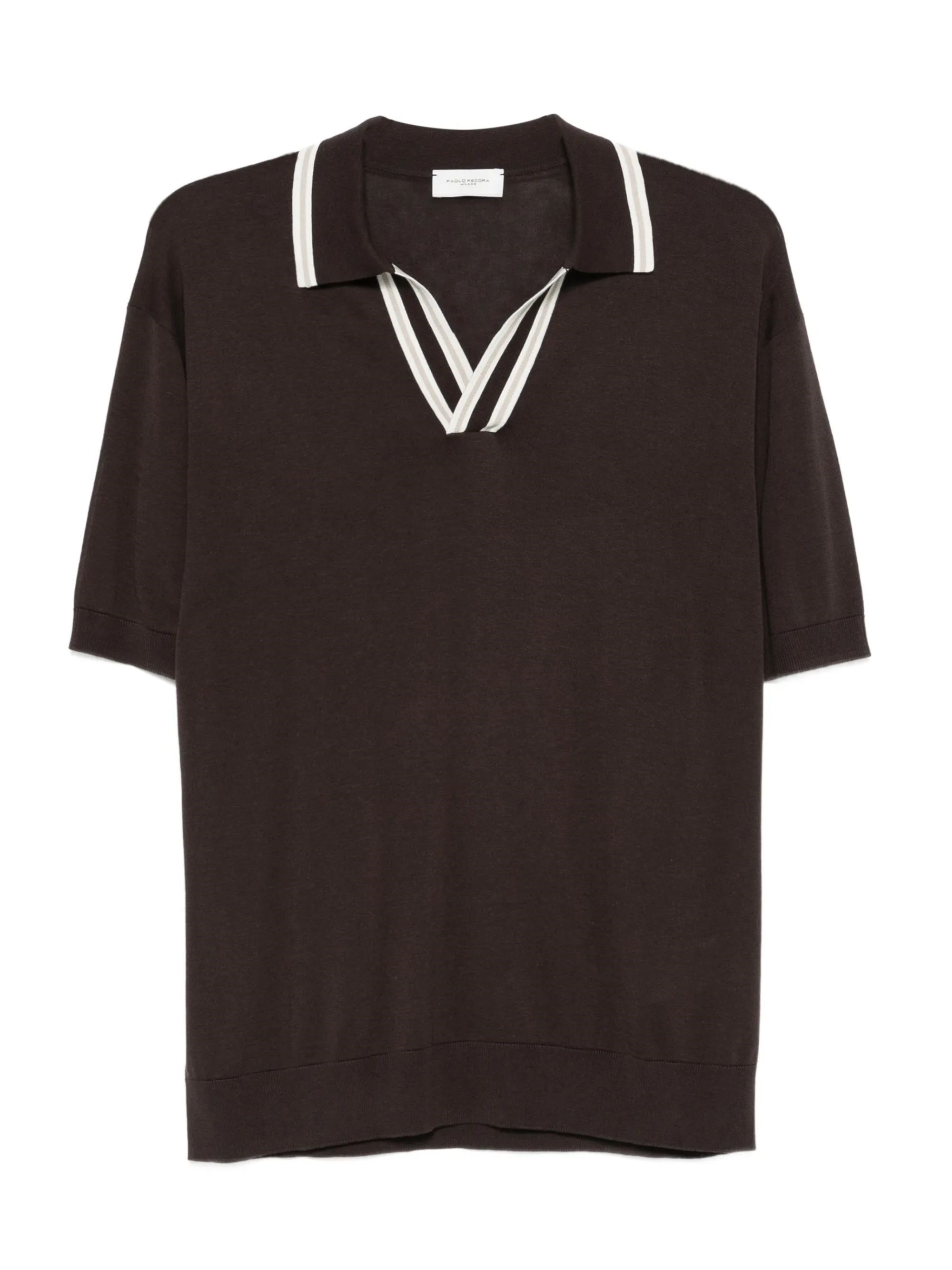 PAOLO PECORA Polo Shirt With Contrasting Collar