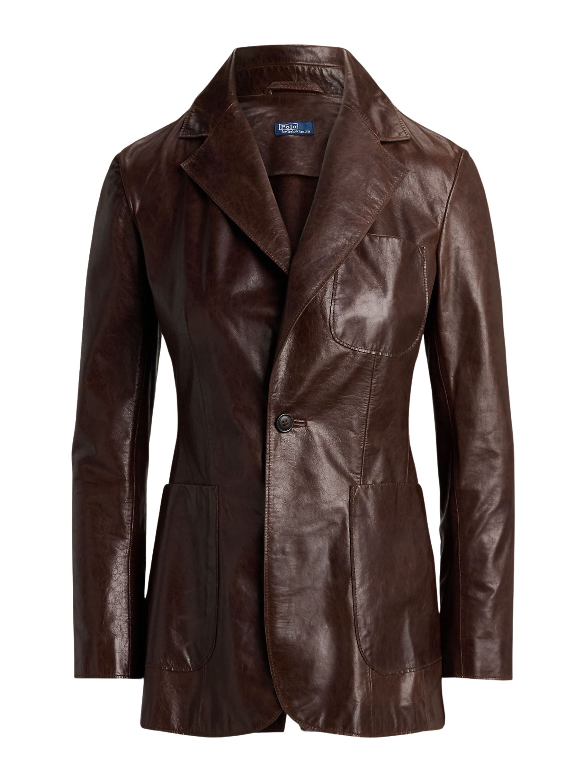 POLO RALPH LAUREN Single-Breasted Leather Blazer