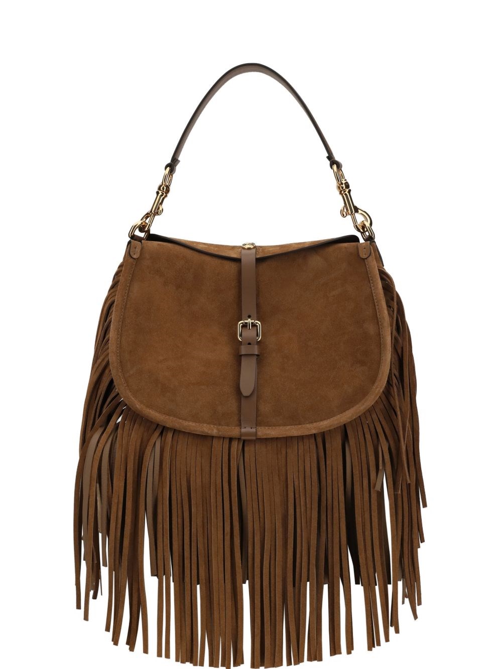 Etro Suede Leather Fringed Shoulder Bag