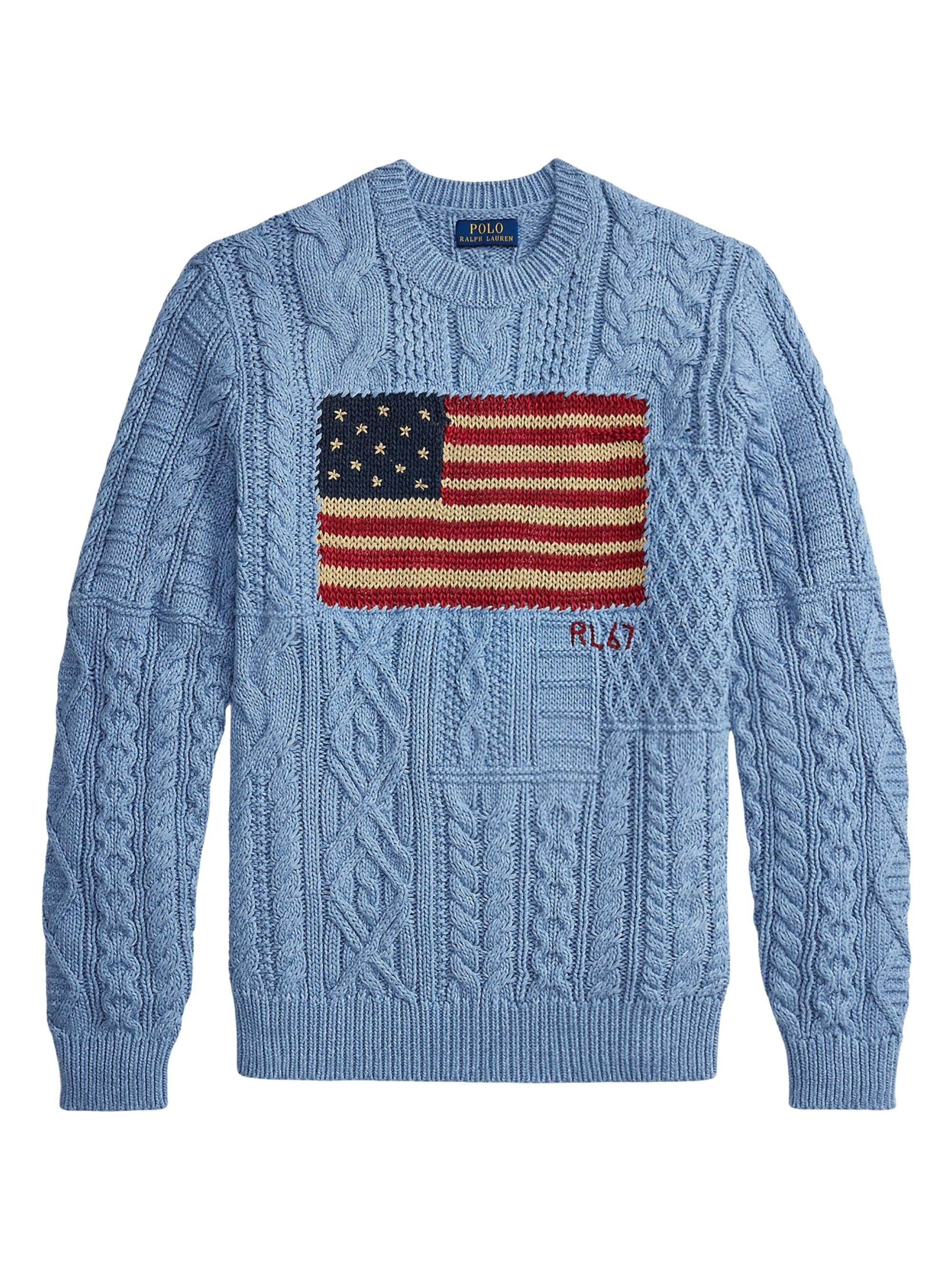 POLO RALPH LAUREN Maglione Con Bandiera In Maglia Aran