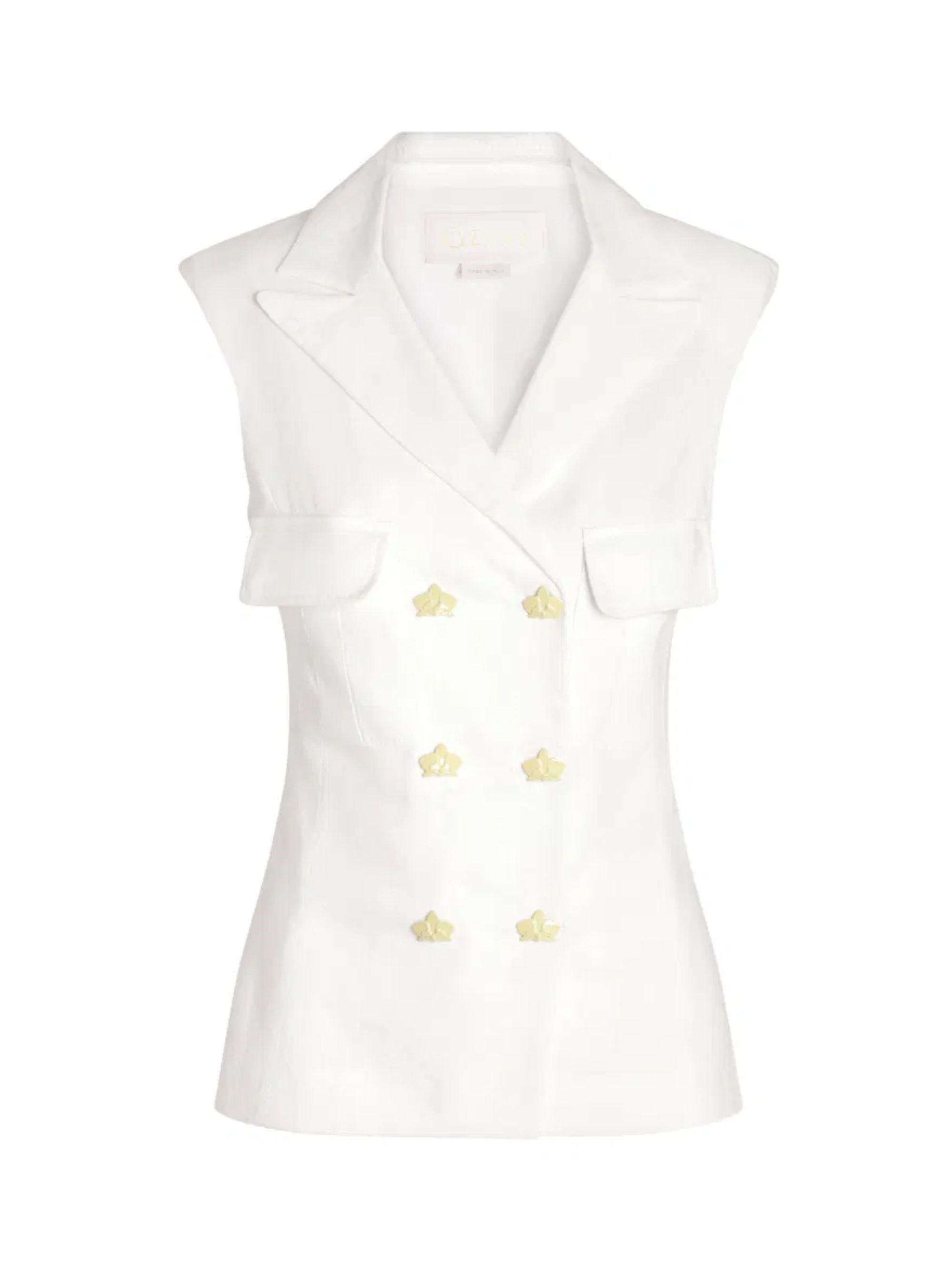 Genny Double-Breasted Linen Waistcoat