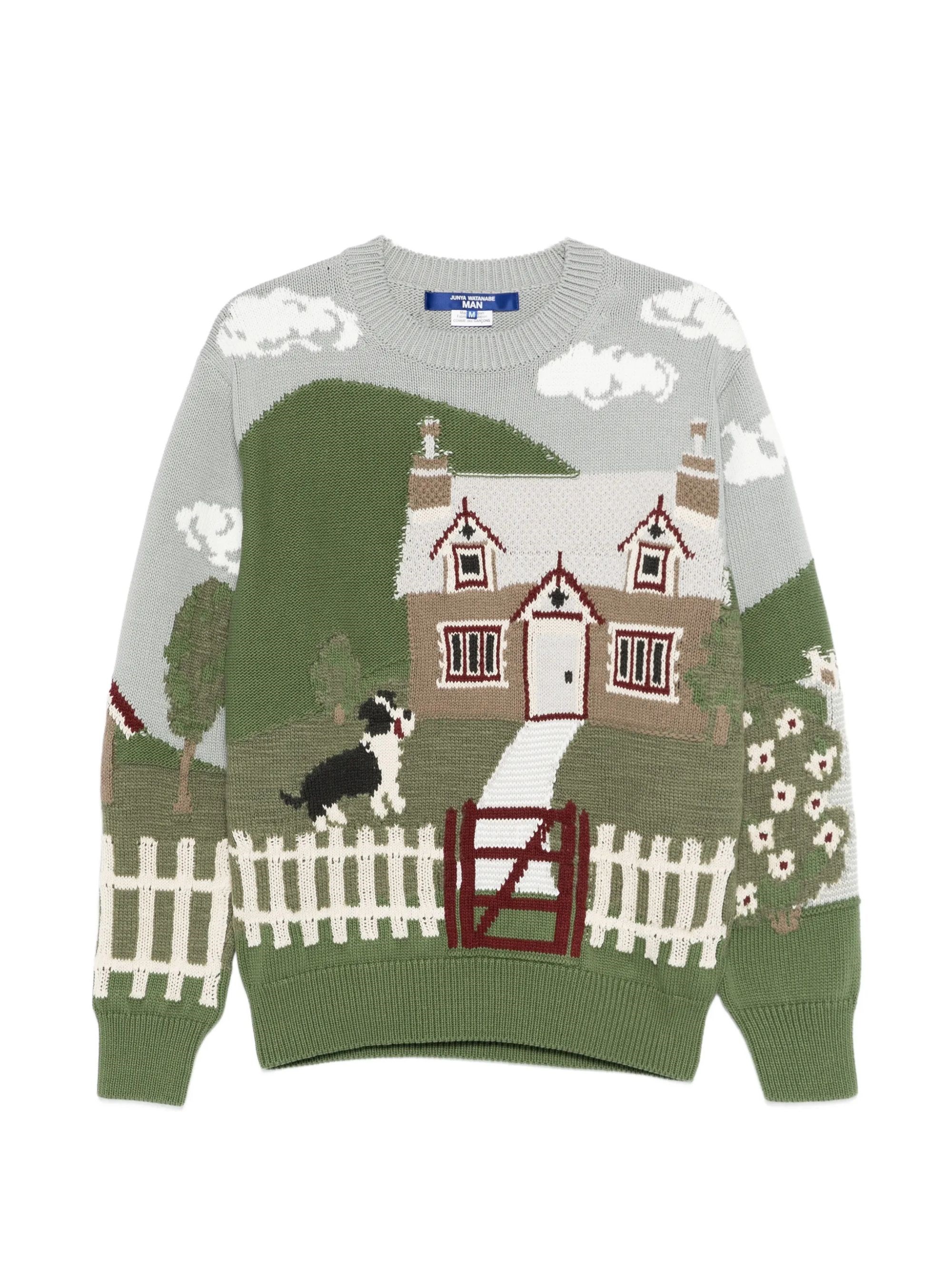 Junya Watanabe Printed Cotton Crewneck Sweater