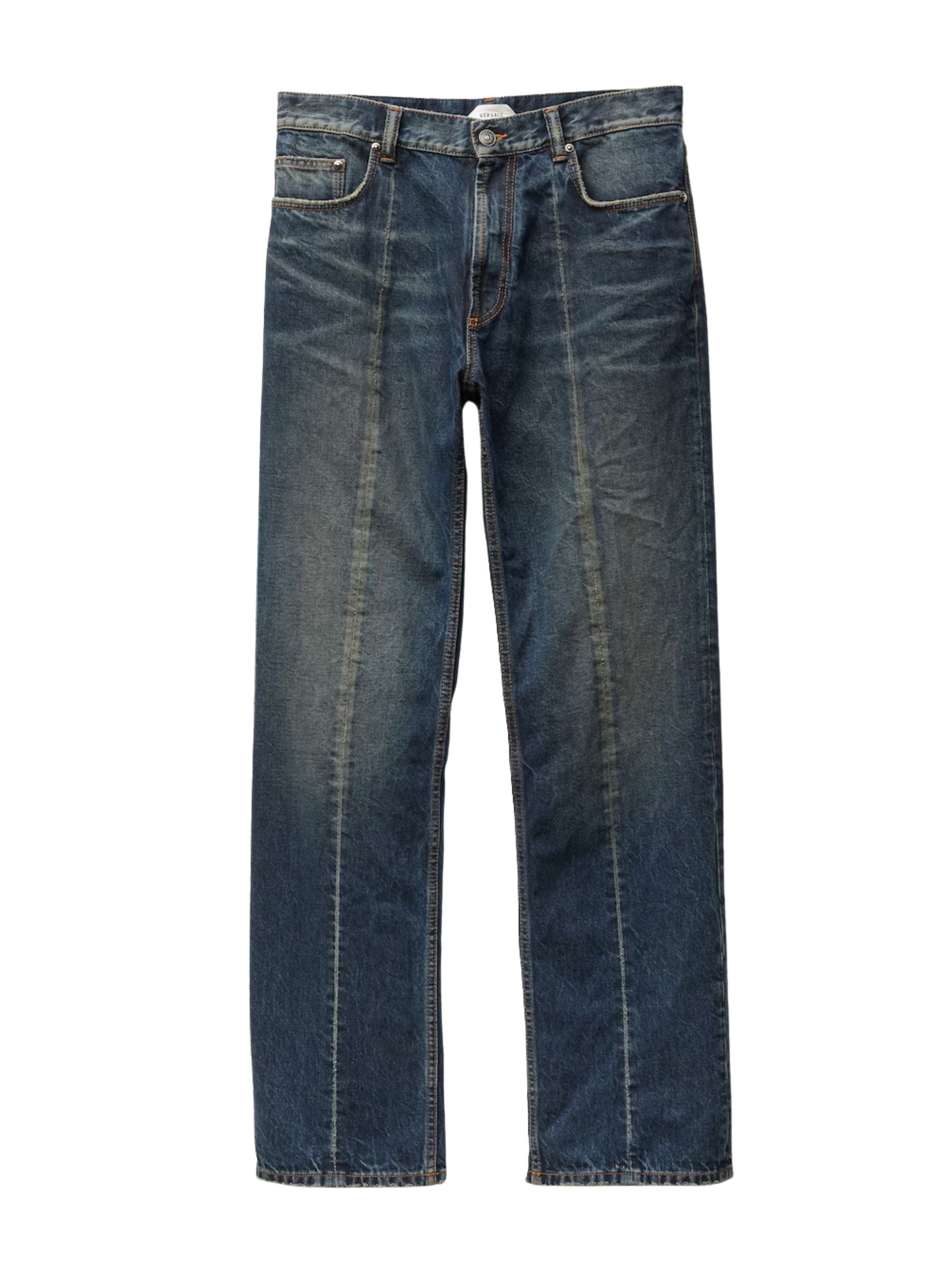 Versace Straight Leg Distressed Jeans