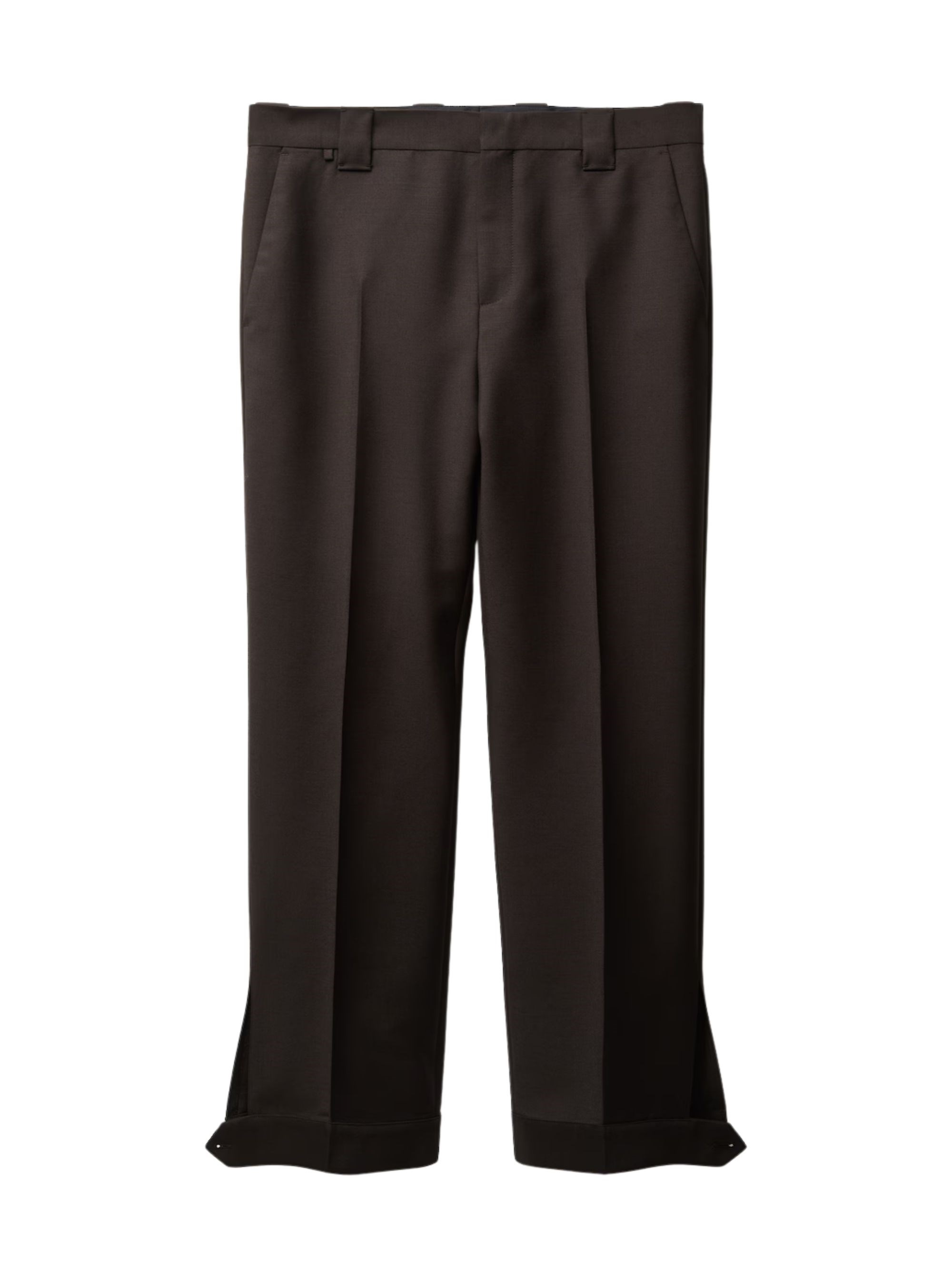 Versace Wool-Mohair Blend Trousers — Brown