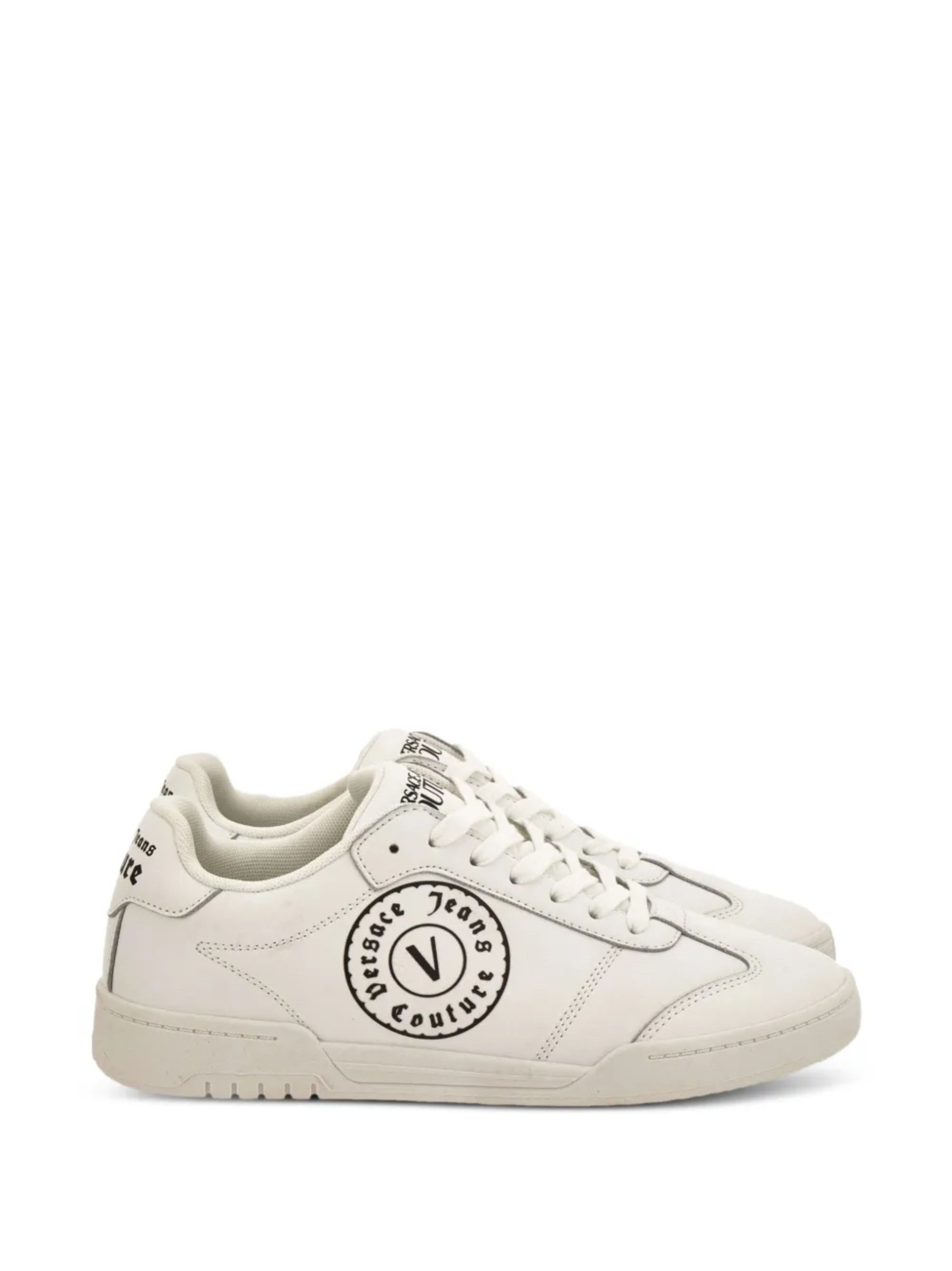 VERSACE JEANS COUTURE Leather Sneakers With Logo