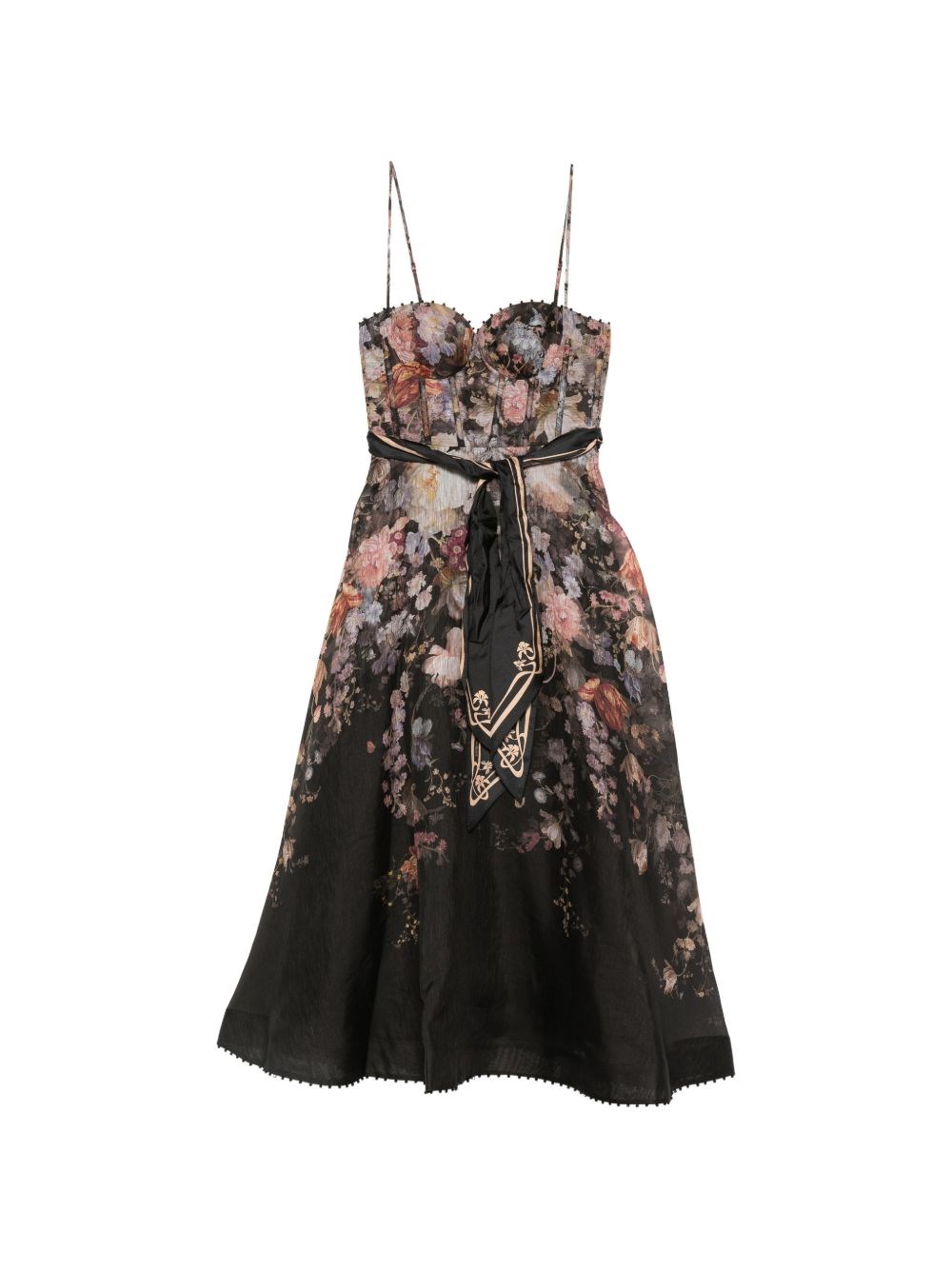 Zimmermann Valiant Linen And Silk Midi Dress