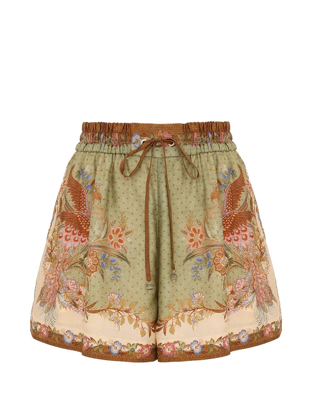 Zimmermann Indra Printed Silk Shorts