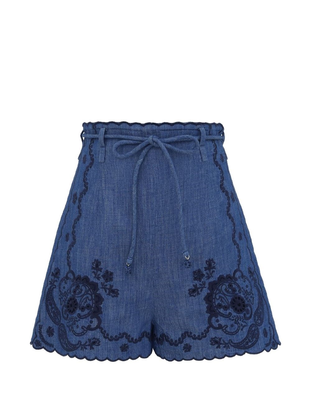 Zimmermann Women's Blue Aster Embroidered Denim Shorts UK Size 10 - Mytheresa - Image 2