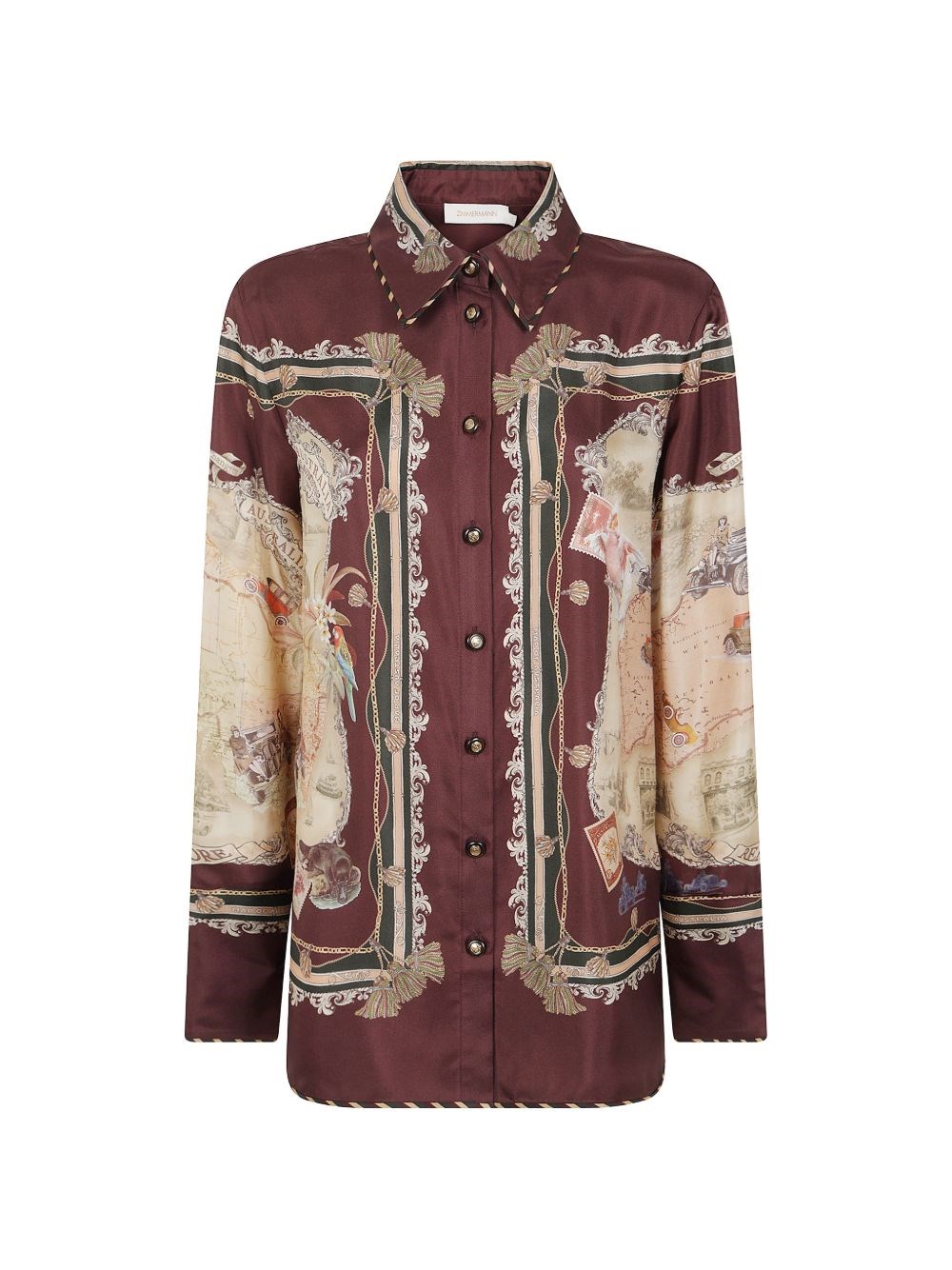 ZIMMERMANN | Plum printed silk twill Valiant shirt | male | 0