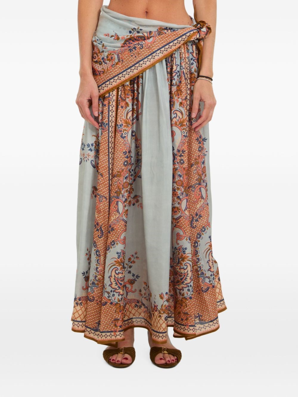 Zimmermann Aster Silk Long Skirt