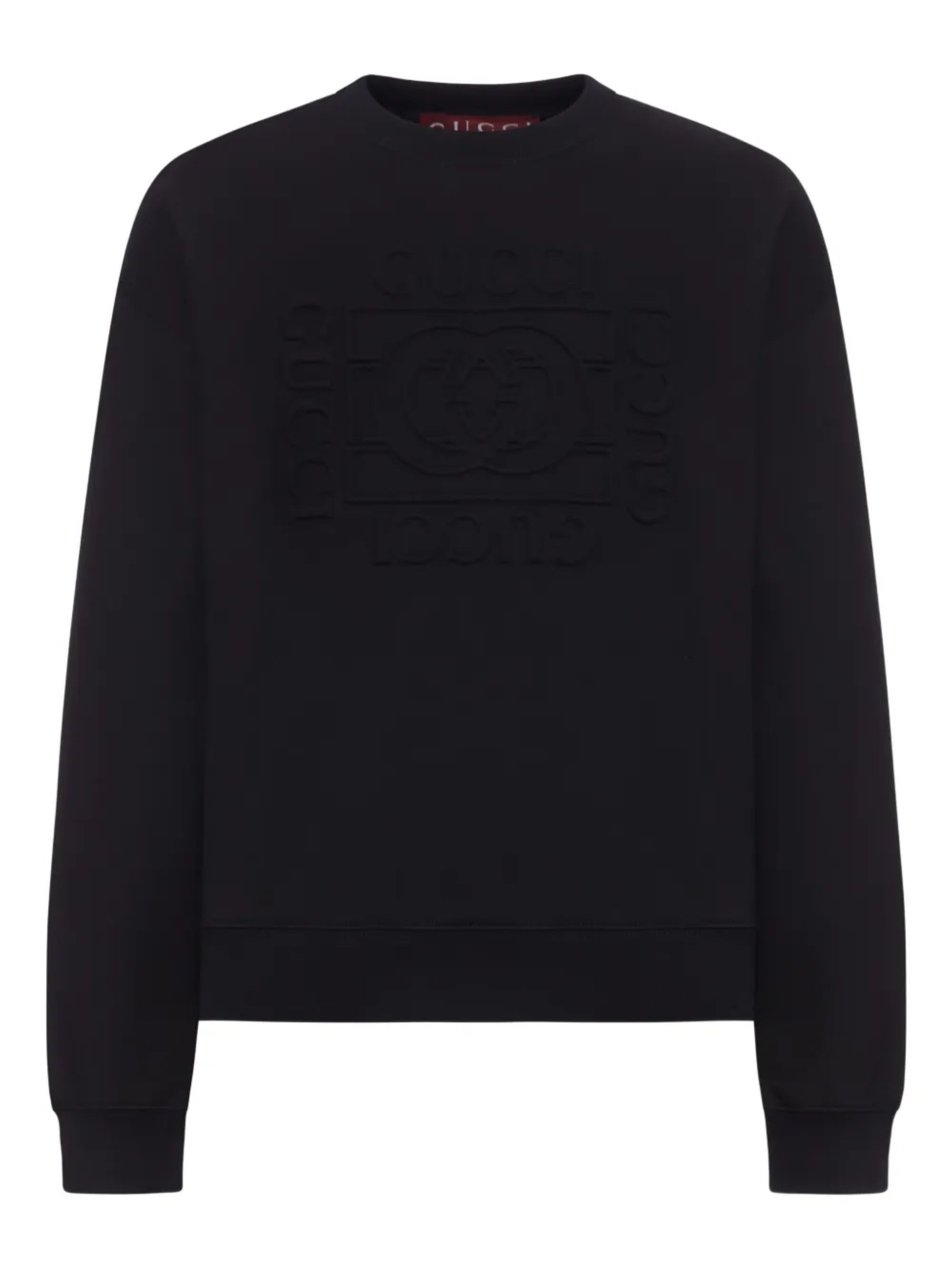 Gucci Logo-Print Cotton Sweatshirt — Black