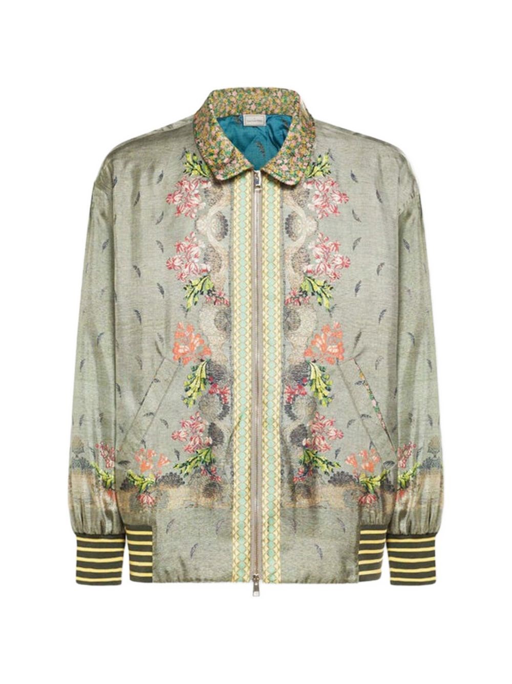 Pierre Louis Mascia Printed Silk Bomber Jacket