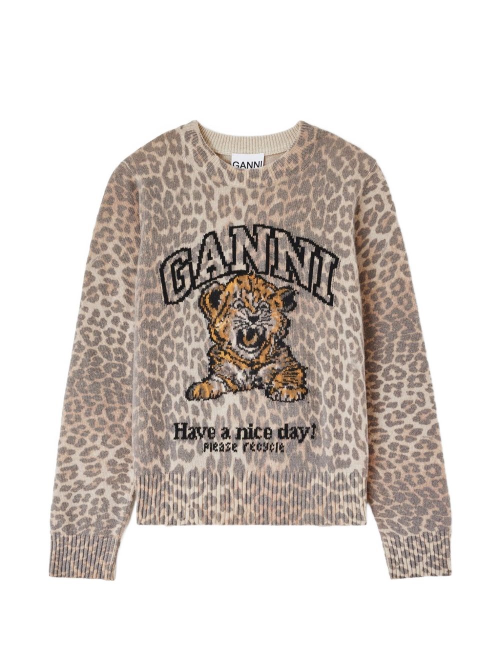 GANNI Wool Crewneck Sweater