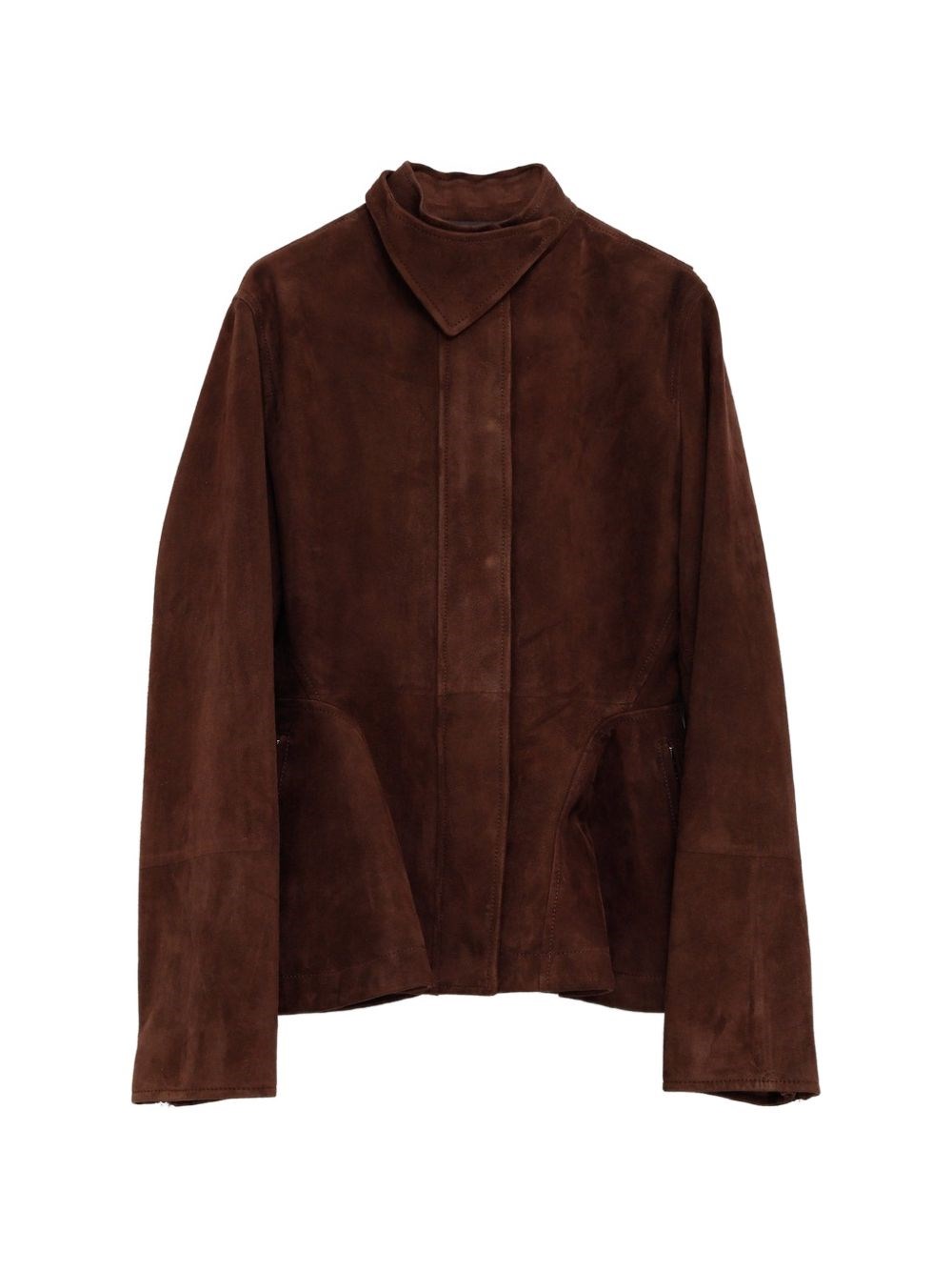 Alaïa Peplum Leather Jacket In Brown