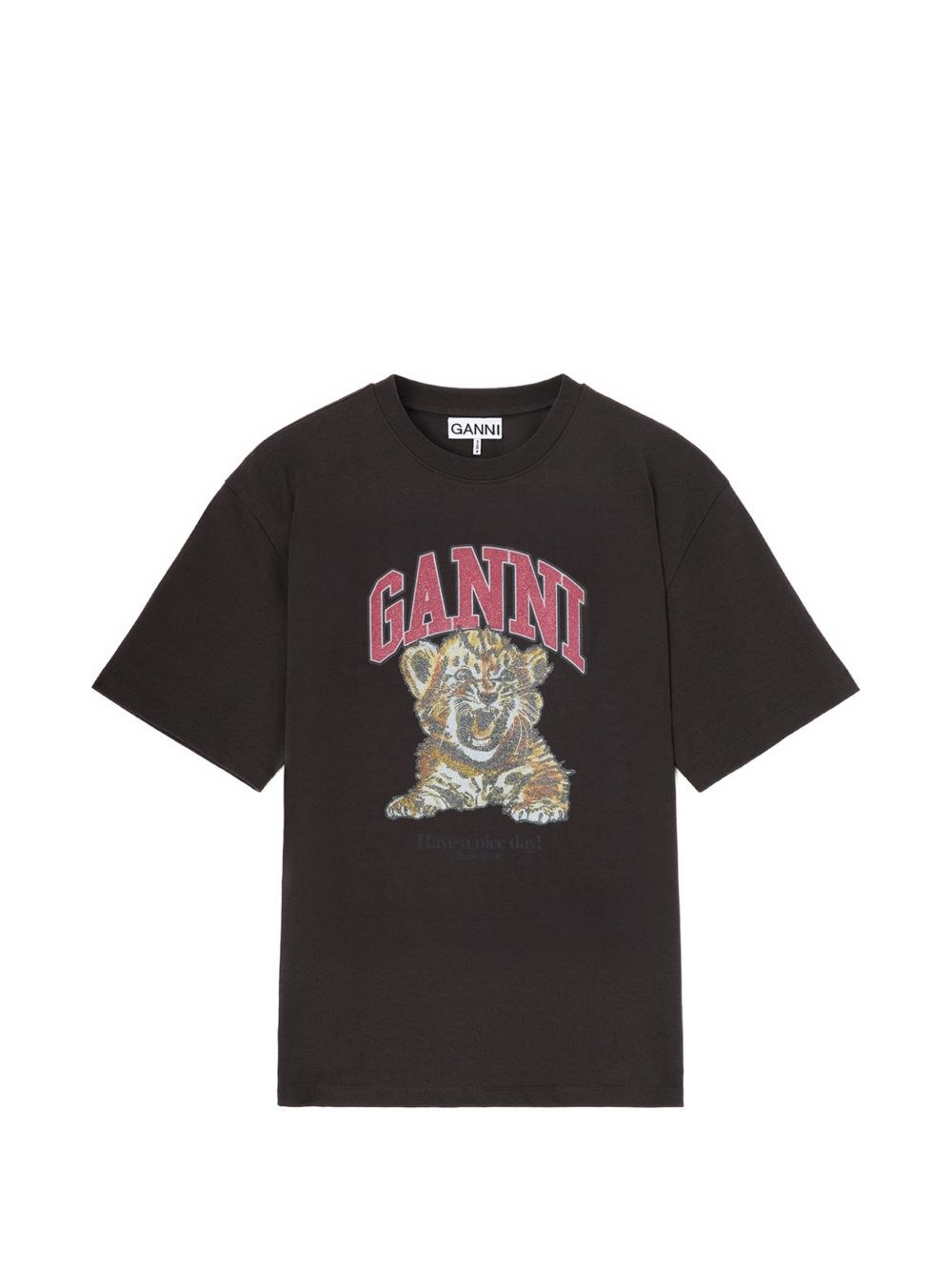 GANNI Printed Cotton T-Shirt
