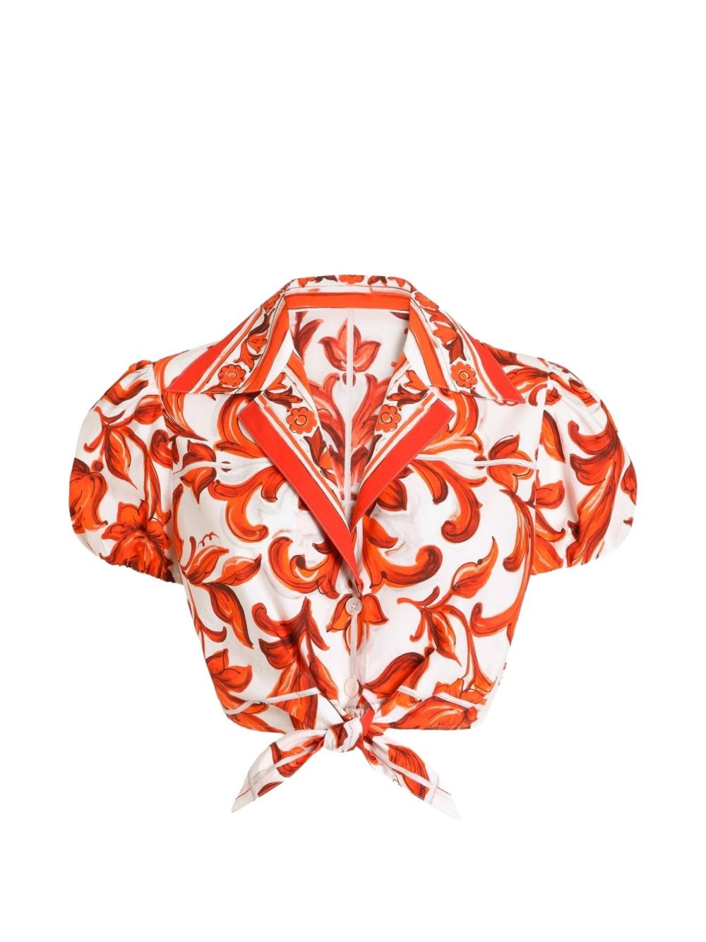 Dolce & Gabbana Maiolica Print Cotton Shirt
