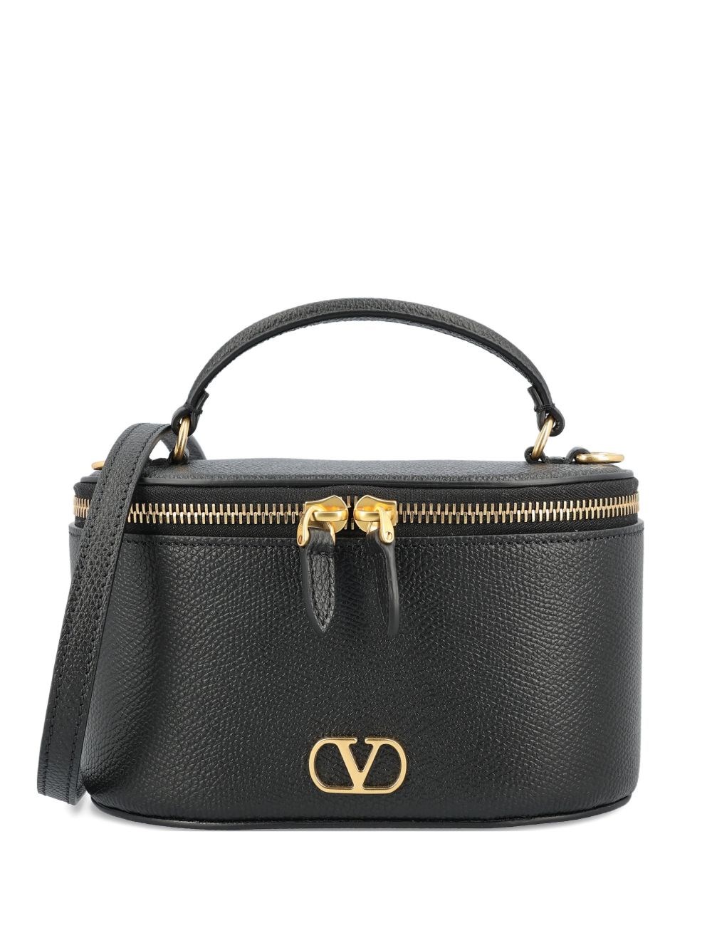 Valentino Garavani VLogo Grainy Leather Mini Bag — Black
