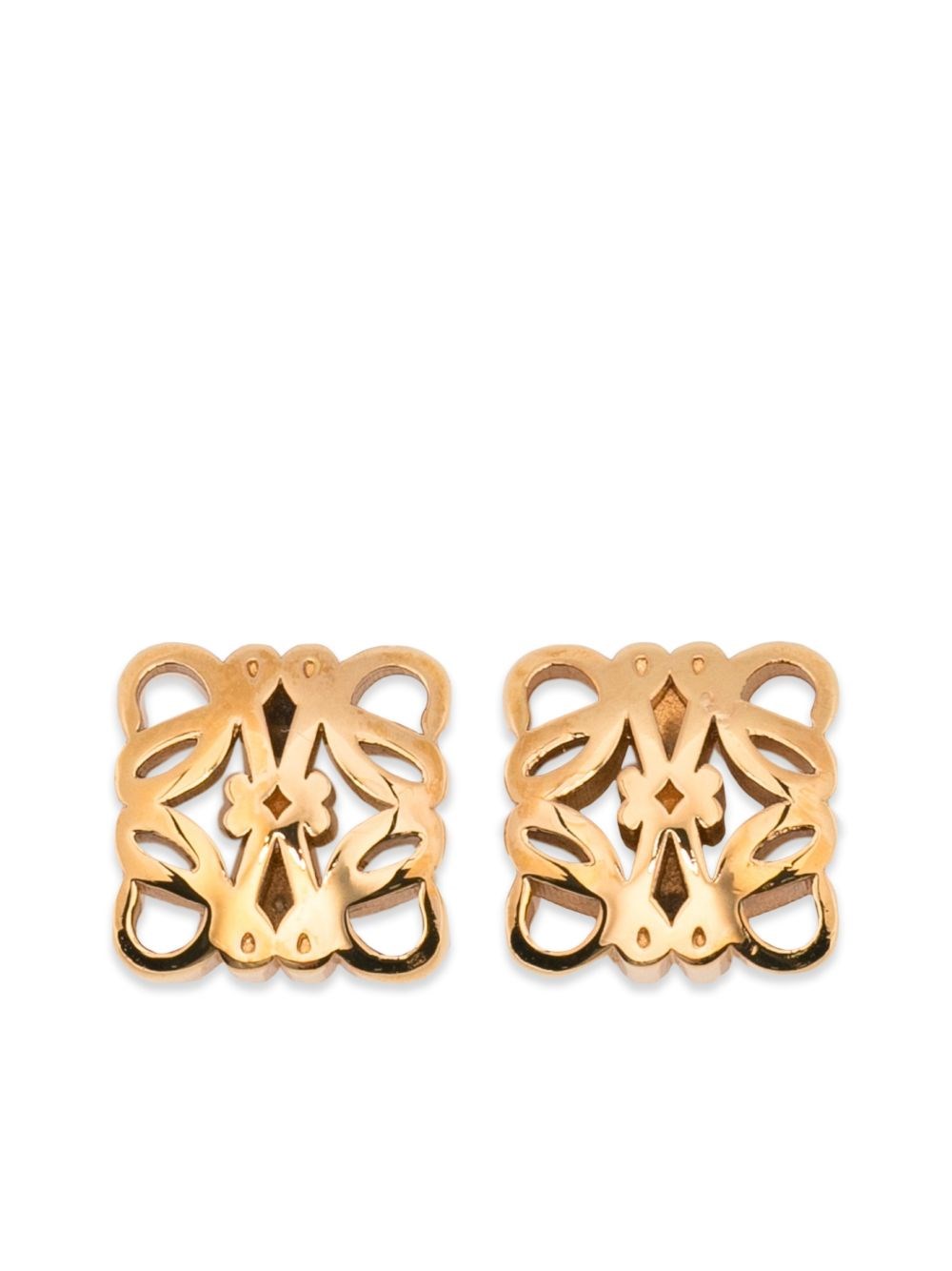 Loewe Anagram Silver Earrings In Gold