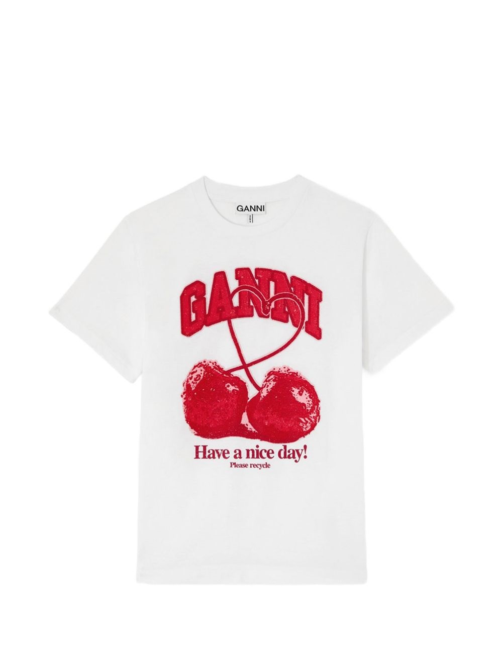 GANNI Printed Cotton T-Shirt