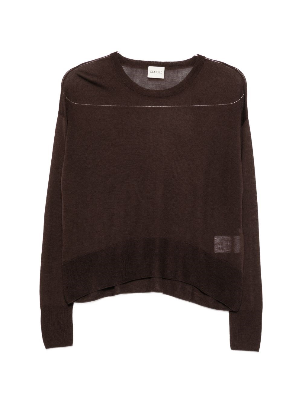 Closed Wool Crewneck Sweater In Brown