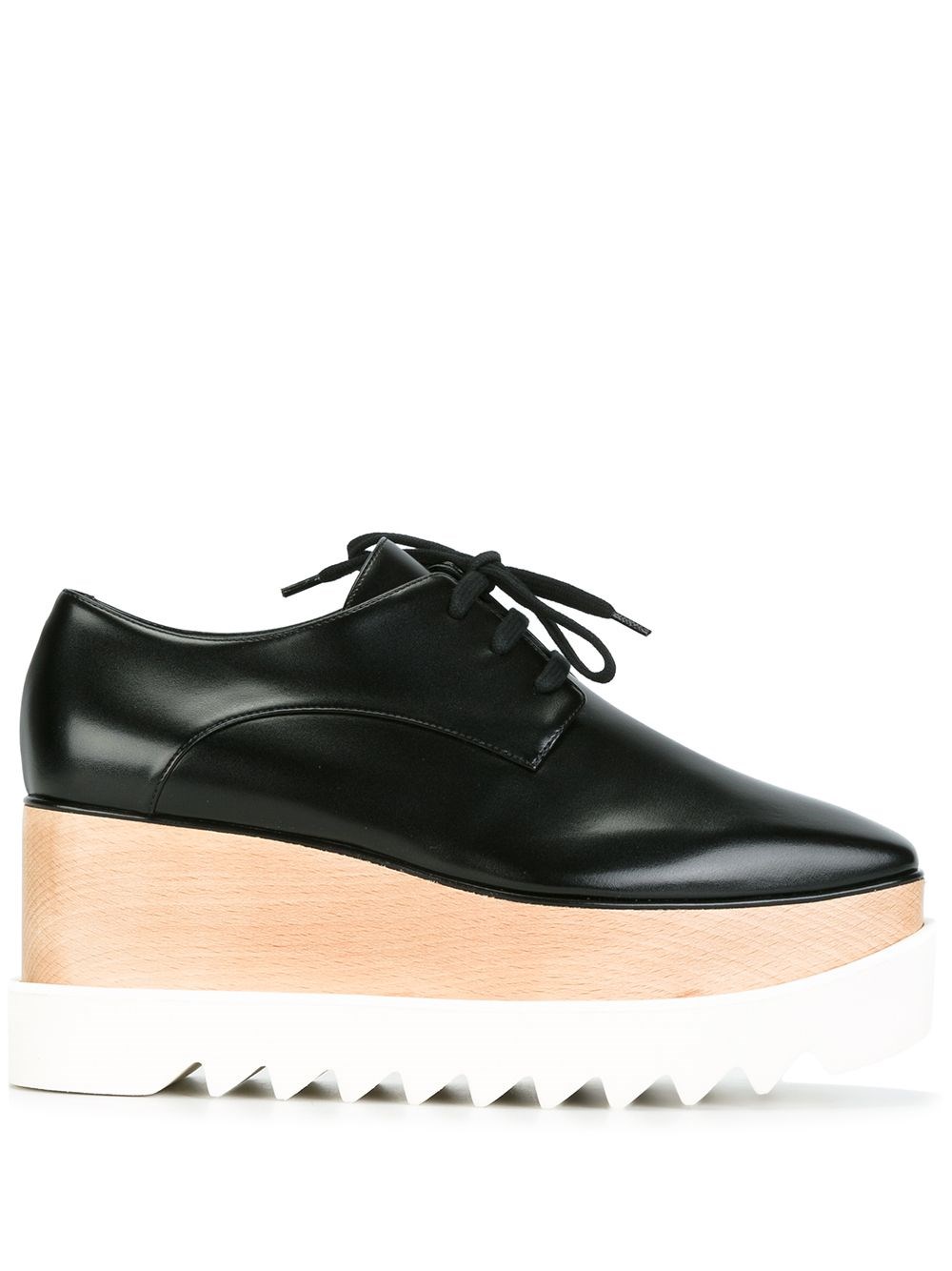 Stella McCartney Elyse Lace-Up Alter Platform Flat — Black