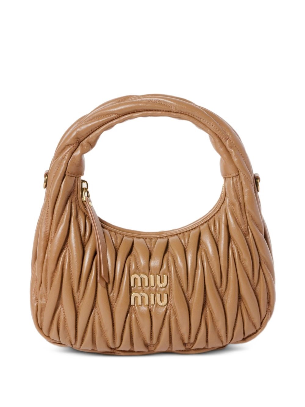 Miu Miu `Wander` Matelassé Leather Hobo Bag