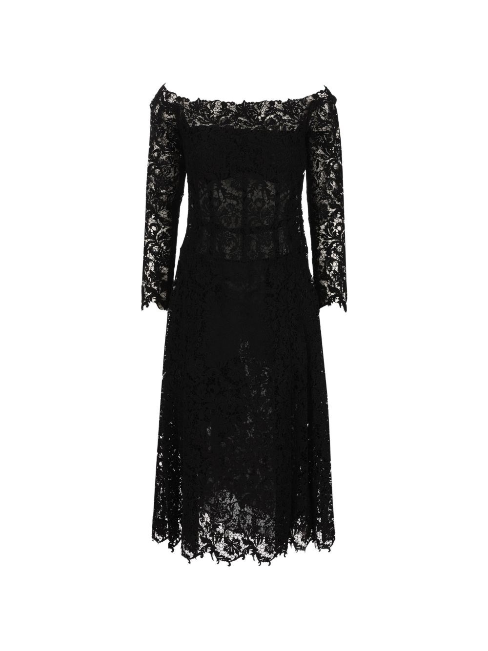 Vestito Bustier in pizzo macramé nero - FENDI - gender_Woman