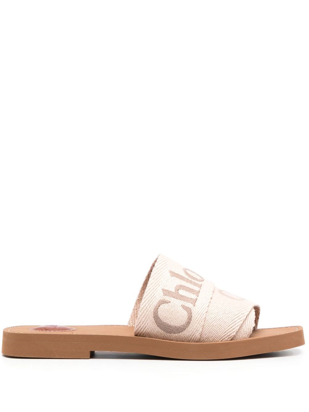 Chloé Woody Linen Flat Sandals