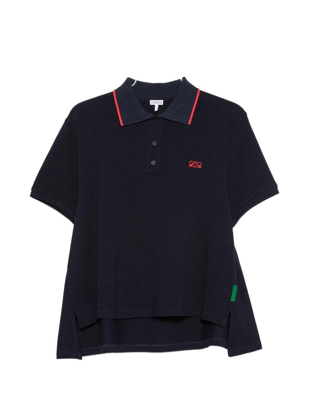 Loewe Anagram Cotton Polo Shirt In Blue