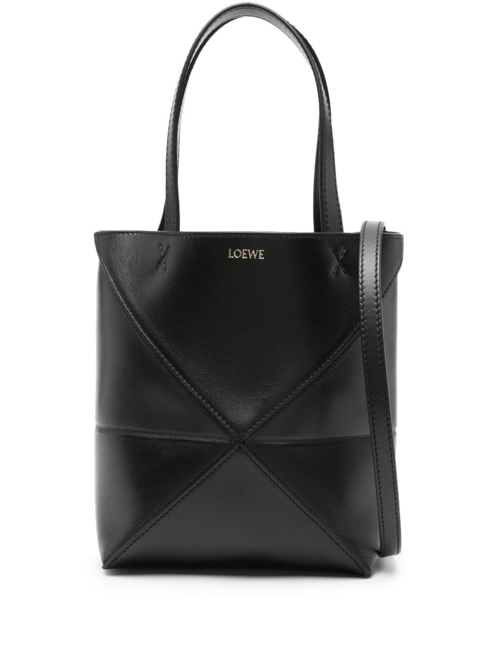 Puzzle Fold Mini Leather Tote