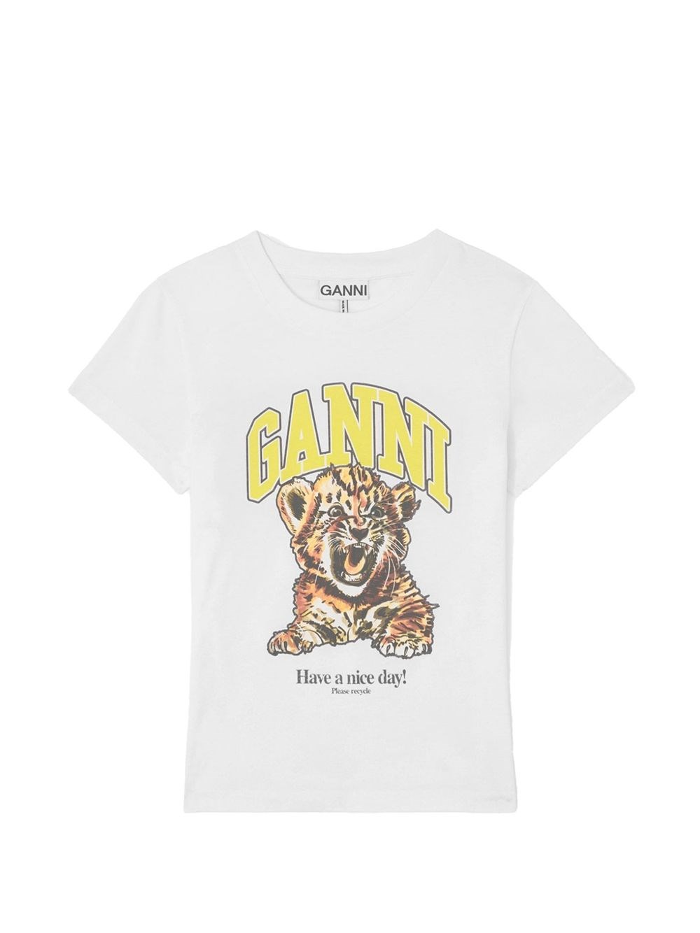 GANNI Printed Cotton T-Shirt