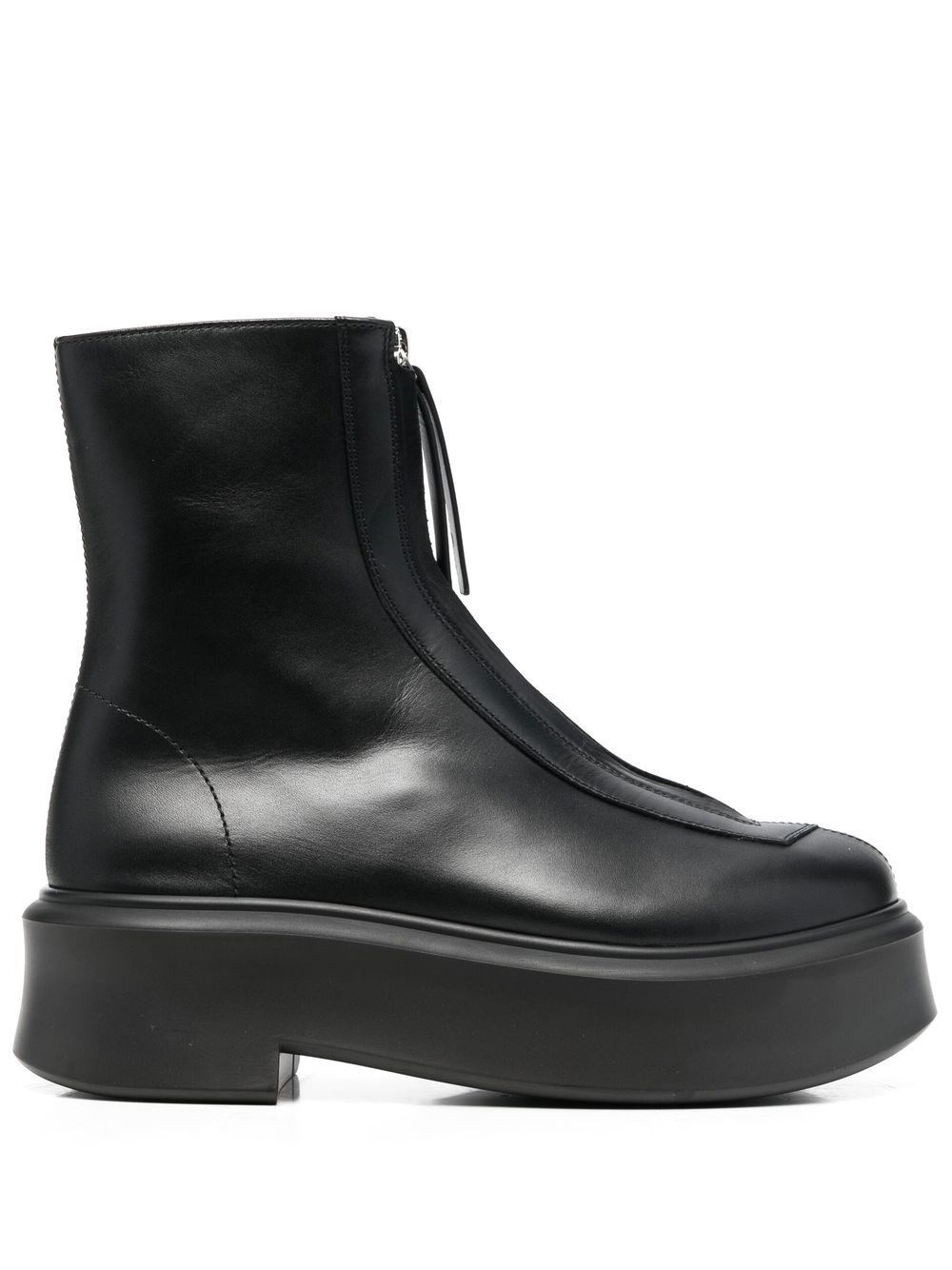 The Row Zipped Leather Boots